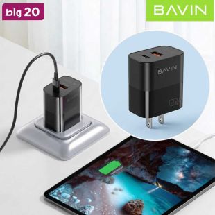 شاحن سريع PD بقدرة 20 واط مع كابل Type-C إلى Type-C من BAVIN