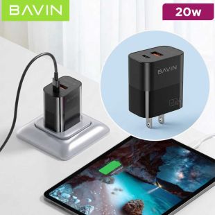 20W PD Fast Charger with Type-C to Type-C Cable by BAVIN