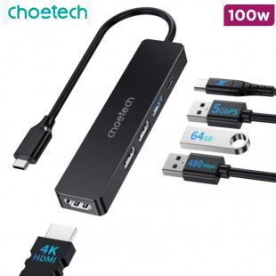 PD 100W 5-in-1 USB-C Multiport Adapter by Choetech