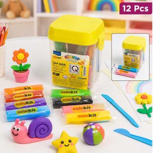 Soft Reusable Modelling Clay Set 12 Colors