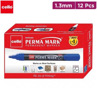 Cello Permanent Marker Blue 1.3mm 12 Pieces