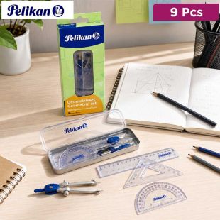 Pelikan Geometry Set with Case 9 Pieces