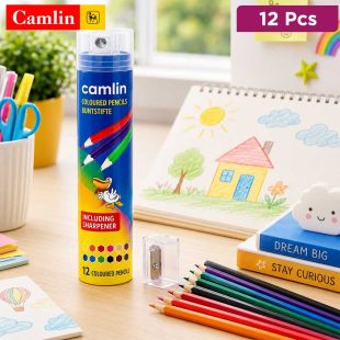 Camlin Coloured Pencils with Sharpener 12 Colors