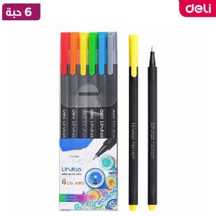 طقم أقلام تحديد دقيقة 0.45 مم 6 حبات من Deli