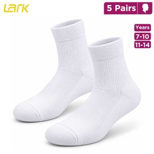 Lark Pack of 5 Boys White Crew School Socks
