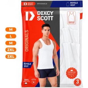 تيشرت داخلي رجالي بدون أكمام قطن 100% من Dixcy Scott