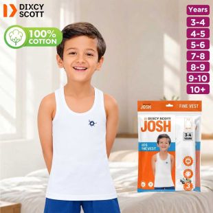 Pack of 3 Pcs Kids' 100% Cotton Sleeveless Inner T-Shirts by Dixcy Scott
