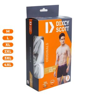 شورت داخلي رجالي قطن Titan Intterlock بخصر مطاطي 3 قطع من Dixcy Scott
