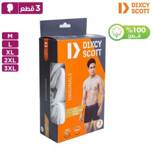 شورت داخلي رجالي قطن Titan Intterlock بخصر مطاطي 3 قطع من Dixcy Scott