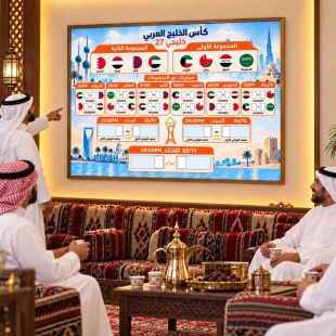 جدول مباريات كأس خليجي 27 (فوم بورد) 90×60 سم