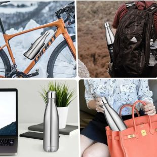 زجاجة مياه رياضية من الستانلس ستيل 500 مل غير قابلة للكسر - ألوان متنوعة