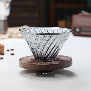 كوب ترشيح V01 مع قاعدة سيليكون وستاند خشبي