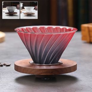 كوب ترشيح V02 مع قاعدة سيليكون وستاند خشبي