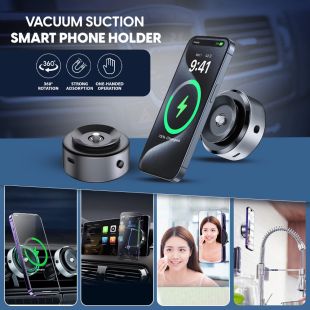 360 Degree Magnetic Vacuum Suction Phone Holder