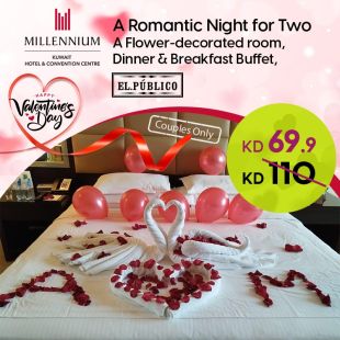 Enjoy a Romantic Night with Breakfast & Dinner Buffet for 2 Persons at Millennium Hotel & Convention Center