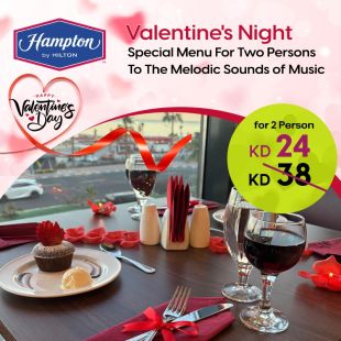  Enjoy Valentine Set Menu For 2 Persons at Hampton by Hilton