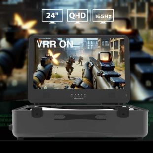 SHARX QUEST Gaming Suitcase with Built in 24 inch QHD Monitor 165Hz (New Product / Open Box)