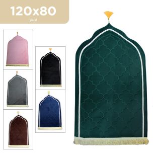 سجادة صلاة مخملية مستطيلة على شكل قوس 80 × 120 سم