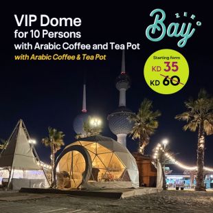 VIP Dome for 10 Persons with Arabic Tea & Coffee Set – Weekdays or Weekend at Bay Zero