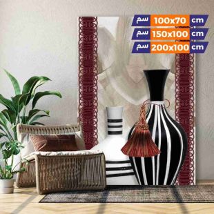 Trendy Canvas Painting Vase with Modern Background