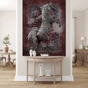 Canvas Wall Art Arabian Horse with Persian Carpet