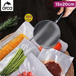 Pack of 100 Pcs Vacuum Sealer Food Bags 15×20cm by ORCA