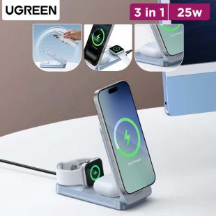 3-in-1 Qi2 Foldable Magnetic Wireless Charging Station 25W by UGREEN