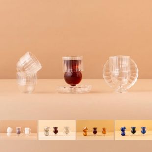 طقم أكواب شاي وقهوة بجدار مزدوج 18 قطعة من Waba