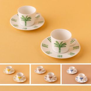 طقم أكواب قهوة ملونة 2 قطعة من Waba