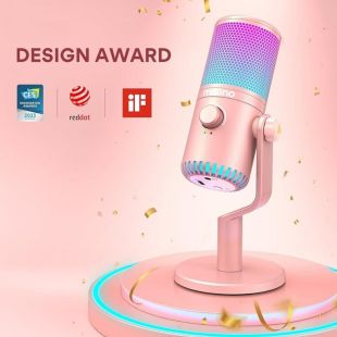 ميكروفون ألعاب USB بقاعدة و إضاءة RGB للكمبيوتر من Maonocaster