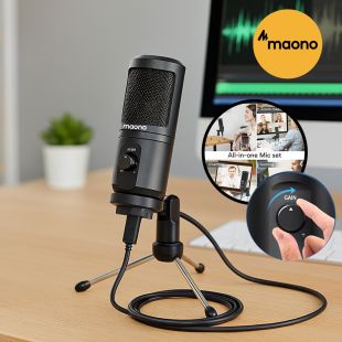 ميكروفون ألعاب USB مع حساسية قابلة للتعديل وقاعدة ثلاثية من Maonocaster