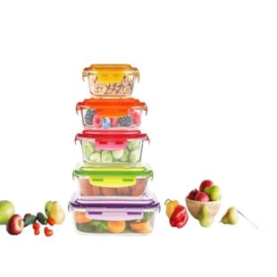 طقم علب تخزين الطعام 5 قطع بأغطية ملونة من Westinghouse