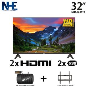 NHE 32-inch HD Ready DLED TV + Wall Bracket + Satellite Receiver Free