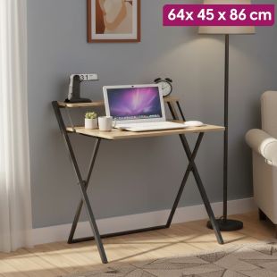 Folding Oak Metal & Wood Desk
