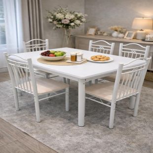 Dining Set Table with 6 Chairs  150 x 90 x 75 cm