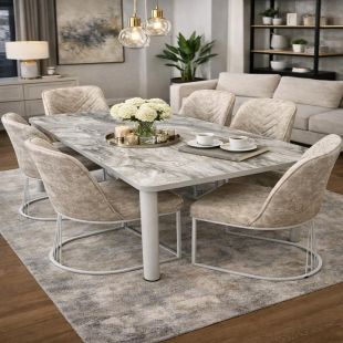 Extendable Dining Table with 6 Chairs 131 x 79 x 75 cm