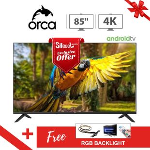 Orca 85 Inch QLED 4K Android Smart TV + Free RGB light