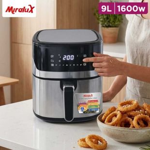 1600W Digital Touch Screen Air Fryer 9L with Viewing Window by Miralux