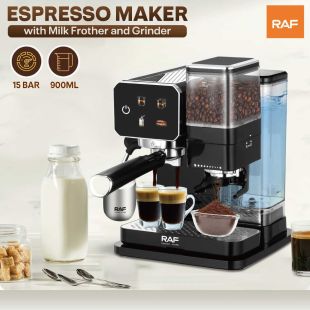 Espresso Maker 900ml with Milk Frother and Grinder by RAF
