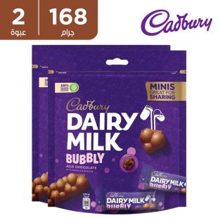 كادبوري - ديري ميلك شيكولاتة بابلي بالحليب عرض خاص 2 × 168 جم