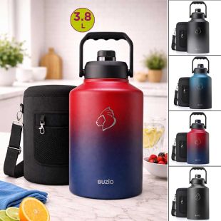 Buzio Insulated Water Bottle with Lid and Sleeve 3.8L