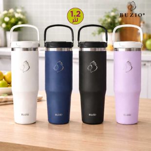 كوب معزول بغطاء ومقبض سعة 1.2 لتر من BUZIO