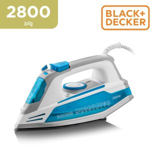كواية بخار بقوة 2800 واط مع إيقاف التشغيل التلقائي وقاعدة مطلية بأكسيد الألومنيوم من Black and Decker