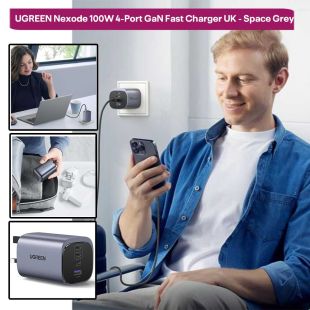 شاحن حائط سريع Nexode تقنية GaN بـ4 منافذ 100 واط من UGREEN
