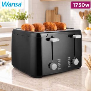 4 Slice Toaster 1750W with 5 Browning Levels by WANSA
