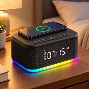 Smart Clock with Bluetooth FM Radio and Wireless Charging by EQ