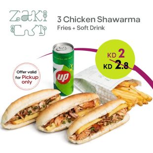 Chicken Shawarma with Fries & Soft Drink from Zaki Shawarma