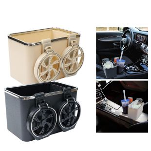 منظم مناديل متعدد الوظائف للسيارة مع قاعدتين للأكواب