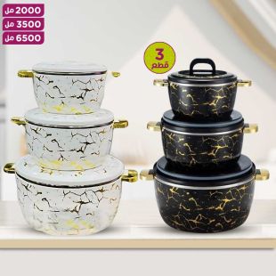 طقم طاجن حراري من 3 قطع مع أغطية