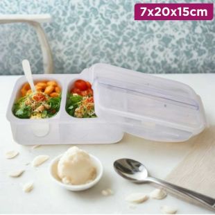 Lunch Box 2 Compartment Leak-Proof with Spoon